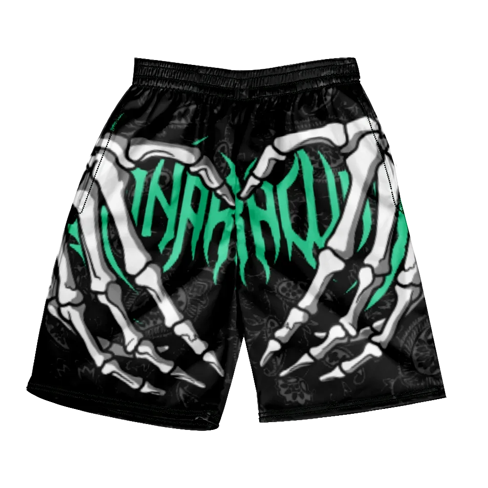 2024 Summer Classic Skull Beach Short Pants New Fashion Skeleton Hand Print Men Women Gym Shorts Quick Drying Trunks Ice Shorts