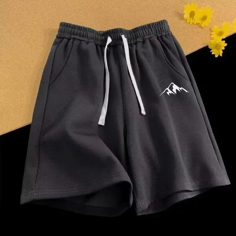 M-8XL Oversized Shorts Men's Casual Shorts Chinese Style Minimalist Mountain Range Print Shorts  Couple Basketball Short Pants