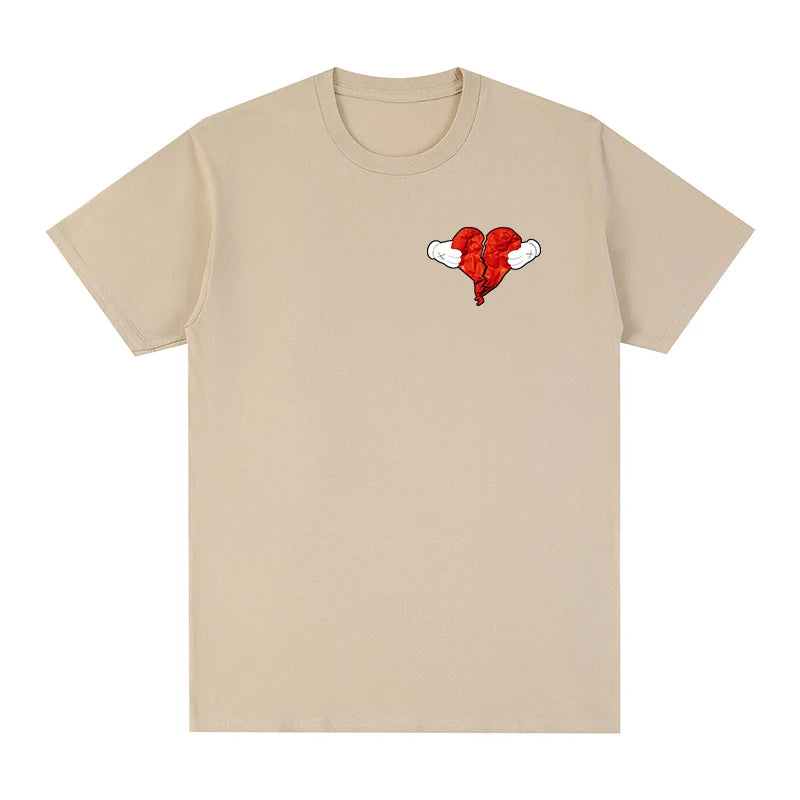 Kanye West Heart Hip Hop T-shirt Vintage Cotton Men T Shirt New TEE TSHIRT Womens Tops Unisex