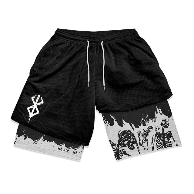 Performance Shorts 3D Print Sport Running 2 in 1 Gym Shorts Training Men's Summer Workout Sportwear