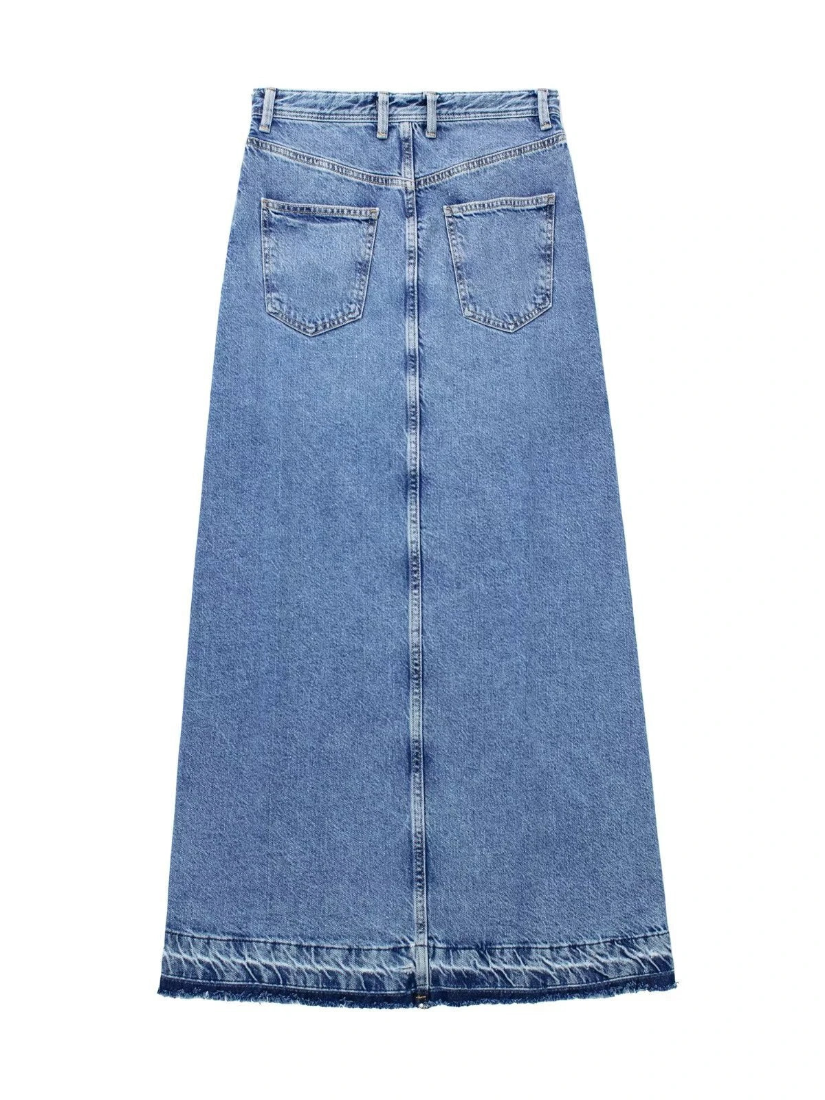 Midi Skirt Split Denim Clothing Vintage Women A-Line Skirt Skinny Summer Autumn Jean Skirt Fashion Slant Pockets Half Dress